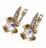 4242 Kolczyki złote pozłacane 14k wiszące Austrian Crystal